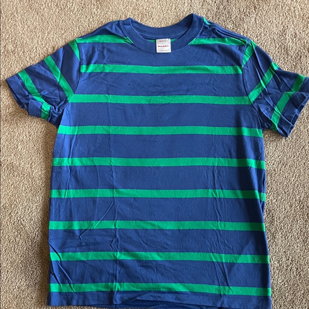 Hanna Andersson Blue and Green Striped Tees - Picture 3 of 4